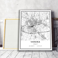 
              Verona, Italy Modern Style Map Print 
            