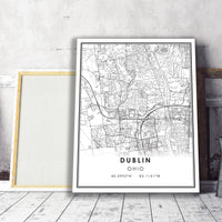 
              Dublin, Ohio Modern Map Print 
            