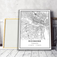 Richmond, Virginia Modern Map Print