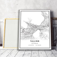 
              Tallinn, Estonia Modern Style Map Print 
            