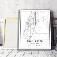 
              South Haven, Michigan Modern Map Print 
            