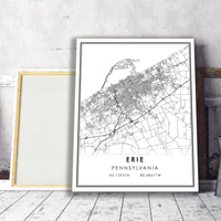 
              Erie, Pennsylvania Modern Map Print 
            