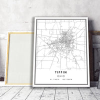 
              Tiffin, Ohio Modern Map Print 
            