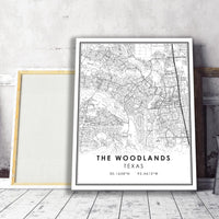 
              The Woodlands, Texas Modern Map Print 
            