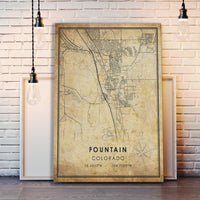 
              Fountain Colorado Vintage Style Map Print 
            