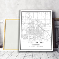 
              Scottsbluff, Nebraska Modern Map Print 
            
