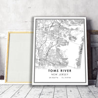Toms River, New Jersey Modern Map Print