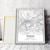 Newark, Delaware Modern Map Print 