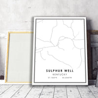 
              Sulphur Well, Kentucky Modern Map Print 
            