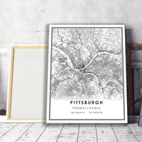 
              Pittsburgh, Pennsylvania Modern Map Print
            
