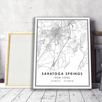 Saratoga Springs, New York Modern Map Print