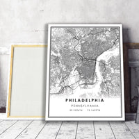 
              Philadelphia, Pennsylvania Modern Map Print 
            