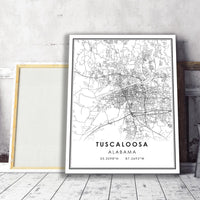 Tuscaloosa, Alabama Modern Map Print 