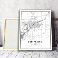 
              Sun Prairie, Wisconsin Modern Map Print 
            