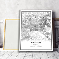 
              Nairobi, Kenya Modern Style Map Print 
            