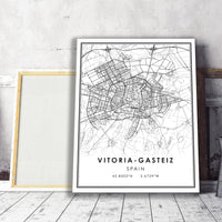 Vitoria-Gasteiz, Spain Modern Style Map Print 