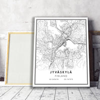 Jyvaskyla, Finland Modern Style Map Print 