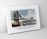 Currier & Ives - The great east river suspension bridge