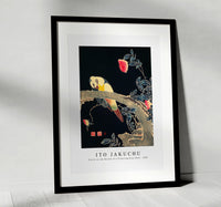 Ito Jakuchu - Parrot on the Branch of a Flowering Rose Bush (ca. 1900)