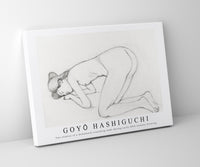 Goyo Hashiguchi - Two studies of a downward crouching nude during early 20th century drawing