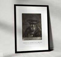 Cornelis ploos van amstel - Portrait of an old man with a flat wide cap-1756