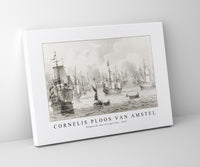 Cornelis ploos van amstel - Zeegezicht met oorlogsvloot-1821