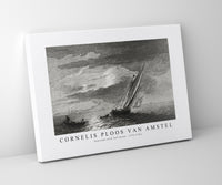 Cornelis ploos van amstel - Seascape with full moon-1779-1781