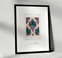 E.A.Seguy - Grape pattern Art Nouveau pochoir print in oriental style