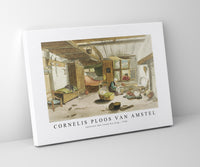 Cornelis ploos van amstel - Interieur met vrouw bij wieg-1760