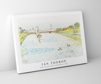 Jan Toorop - View of a Canal with a Sailing Ship (1907)