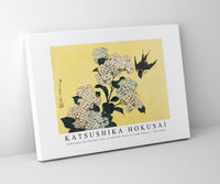 Katsushika Hokusai - Hydrangea and Swallow, from an untitled series of large flowers 1833-1834