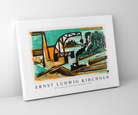 Erns Ludwig Kirchner - River Landscape with Crane and Barges 1927