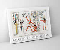 Giovanni Battista Belzoni - Plate 14  Group from the interior of the northern Temple of Ybsambul illustration from the kings tombs in Thebes 1778-1823