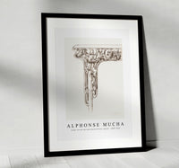 Alphonse Mucha - Large carved and patinated bronze capital 1869-1939