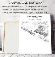 Panama City, Florida Scandinavian Map Print