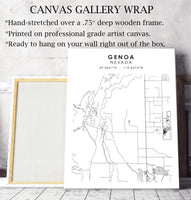 Genoa, Nevada Scandinavian Map Print