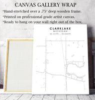 Clarklake, Michigan Scandinavian Map Print