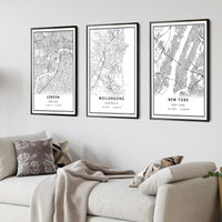 Wollongong, Australia Modern Style Map Print