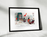 Ogata Gekko - True Depiction of the People Welcoming the Carriage of His Majesty the Emperor as It Passes through the Triumphal Arch during late 19th century