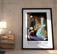 William Blake - Man supporting a supine woman, an aged man with bell, and a woman in a blue dress raising arms 1752-1827