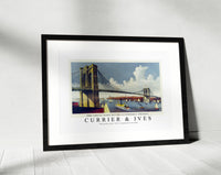 Currier & Ives - The great east river suspension bridge