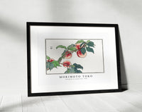 Morimoto Toko - Caterpillar on a peach tree illustration from Churui Gafu (1910)