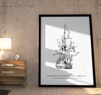 Cornelis ploos van amstel - d from Oorlogsschip een schot lossend-1759