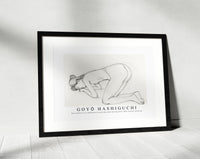 Goyo Hashiguchi - Two studies of a downward crouching nude during early 20th century drawing