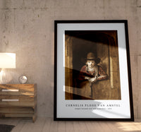 Cornelis ploos van amstel - Jongen leunend over een onderdeur-1821