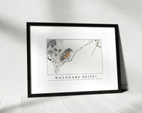 Watanabe Seitei - Two sparrows perched on a branch. Illustration from Seitei Kacho Gafu 1890-1891