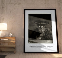 Cornelis ploos van amstel - Portrait of an old man with a flat wide cap-1756