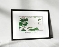 Morimoto Toko - Locust on a leaf illustration from Churui Gafu (1910)