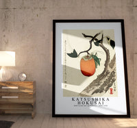 Katsushika Hokusai - Kakivrucht met sprinkhaan 1890-1900