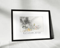 Watanabe Seitei - Wild pine tree illustration from Seitei Kacho Gafu 1890-1891